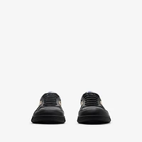 Leather and Check Terrace Sneakers​ in /sand