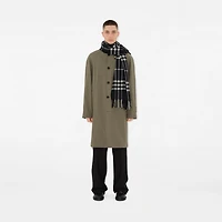 Wide Check Cashmere Scarf in Black/calico | Burberry® Official