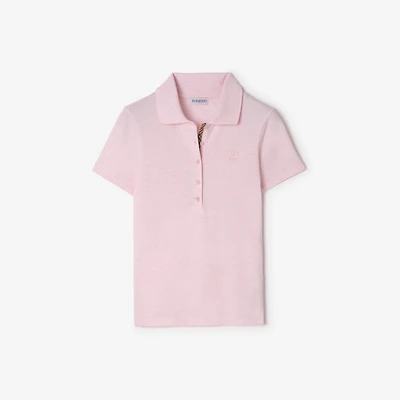 Cotton Polo Shirt in Mallow pink - Women | Burberry® Official