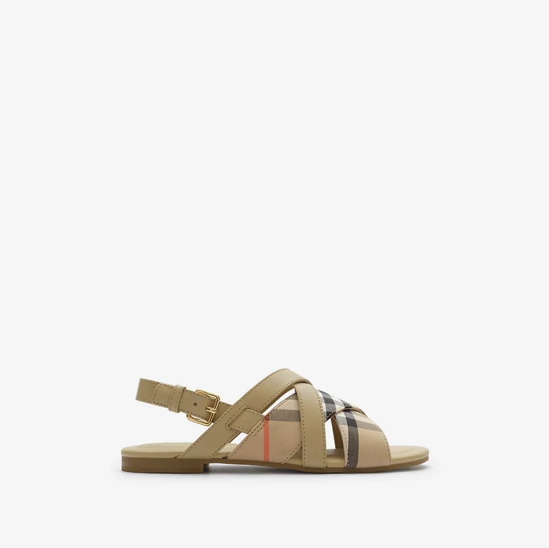 Check Sandals in Sand beige - Children | Burberry® Official