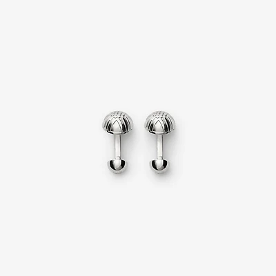 Engraved Check Cufflinks​ in Silver - Men | Burberry® Official