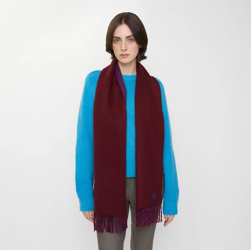 Reversible Cashmere Scarf in Oxblood/pansy | Burberry® Official