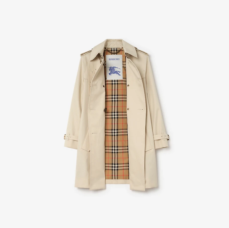 Short Summerside Gabardine Trench Coat​ in Clam beige - Women, Cotton Gabardine | Burberry® Official