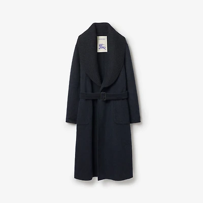 Wool Mohair Blend Coat in Night melange - Men | Burberry® Official