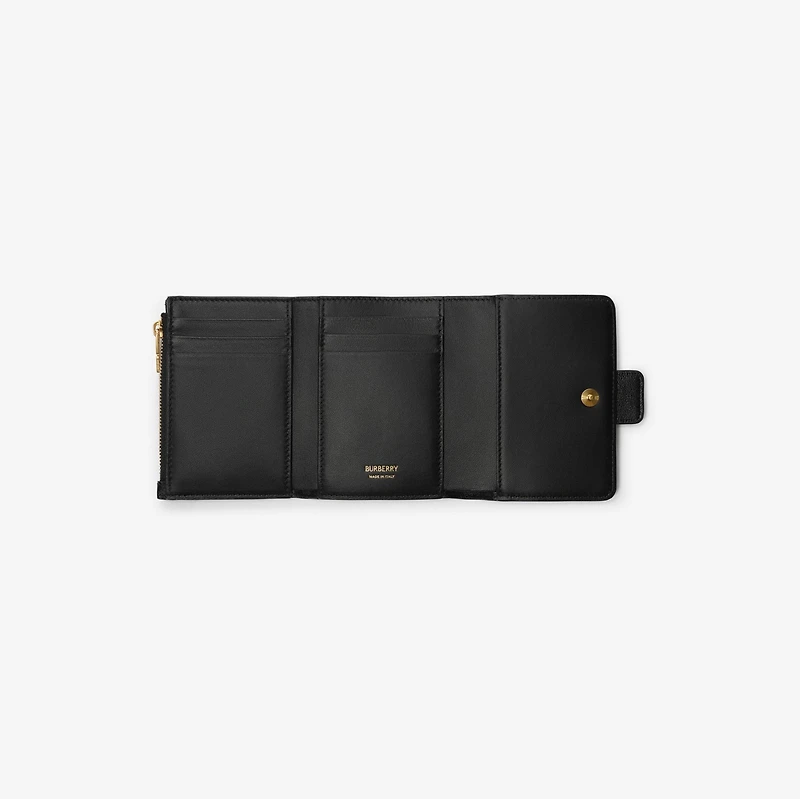 Rider Compact Wallet in Black - Women, Leather | Burberry® Official