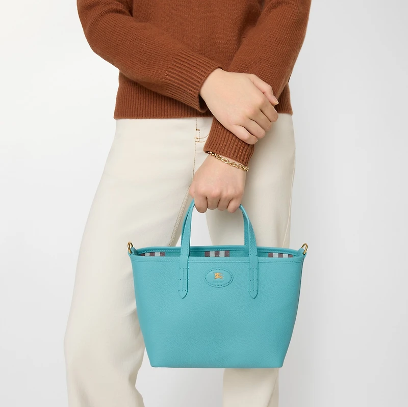 Mini Reversible Bloomsbury Tote​ in Blue/atom blue - Women | Burberry® Official