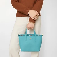 Mini Reversible Bloomsbury Tote​ in Blue/atom blue - Women | Burberry® Official