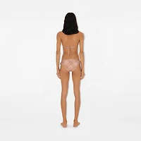 Check Bikini Briefs in Teacup - Women, Nylon | Burberry® Official