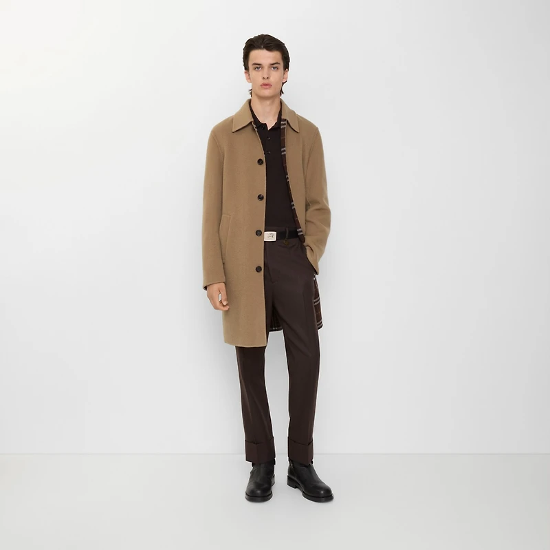 Mid-length Wool Car Coat in Camel/treacle brown - Men | Burberry® Official