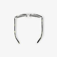 Metal Shield Rectangular Sunglasses​ in Silver - Men | Burberry® Official