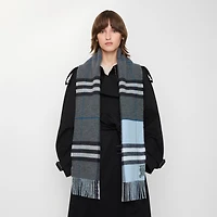 Contrast Check Cashmere Scarf in Marlborough grey/bank grey | Burberry® Official