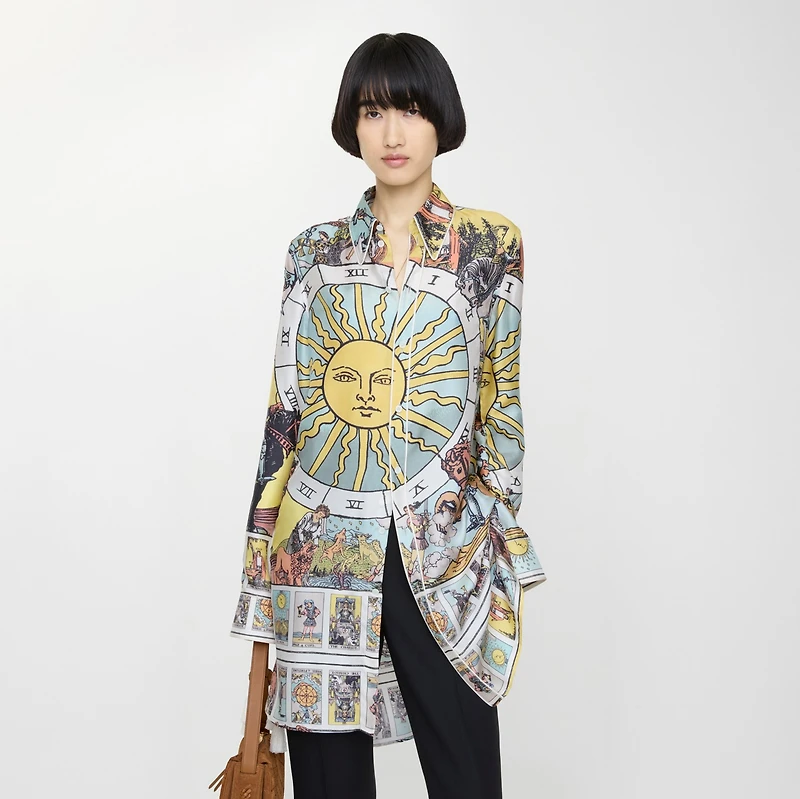 Tarot Silk Shirt in Seaside blue - Women | Burberry® Official