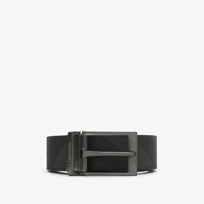 Reversible Check Belt in Charcoal/graphite - Men | Burberry® Official