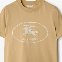 Knight Stamp Cotton T-shirt in Flax beige - Women | Burberry® Official