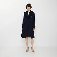 Long Kensington Heritage Trench Coat in Coal blue - Women, Cotton Gabardine | Burberry® Official