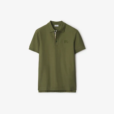 Cotton Polo Shirt in Olive green - Men | Burberry® Official