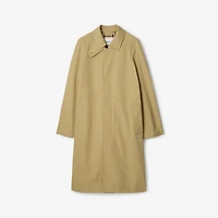 Long Cotton Car Coat in Hamper beige - Men | Burberry® Official
