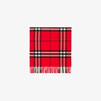 Wide Check Cashmere Scarf in Scarlet | Burberry® Official