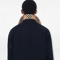 Long Camden Heritage Car Coat in Coal blue - Men, Cotton Gabardine | Burberry® Official