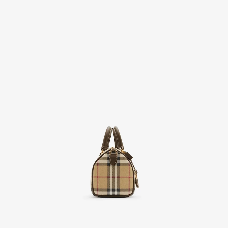 Mini Check Bowling Bag in Military - Women | Burberry® Official