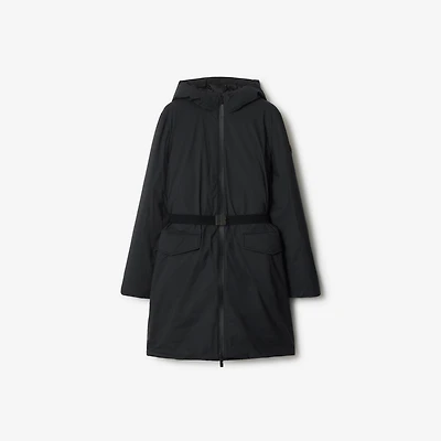 Mid-length Hooded Nylon Coat in Black - Women | Burberry® Official