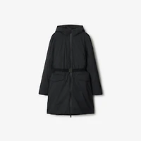 Mid-length Hooded Nylon Coat in Black - Women | Burberry® Official