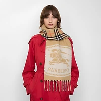Reversible Knight Stamp Scarf in Sand | Burberry® Official