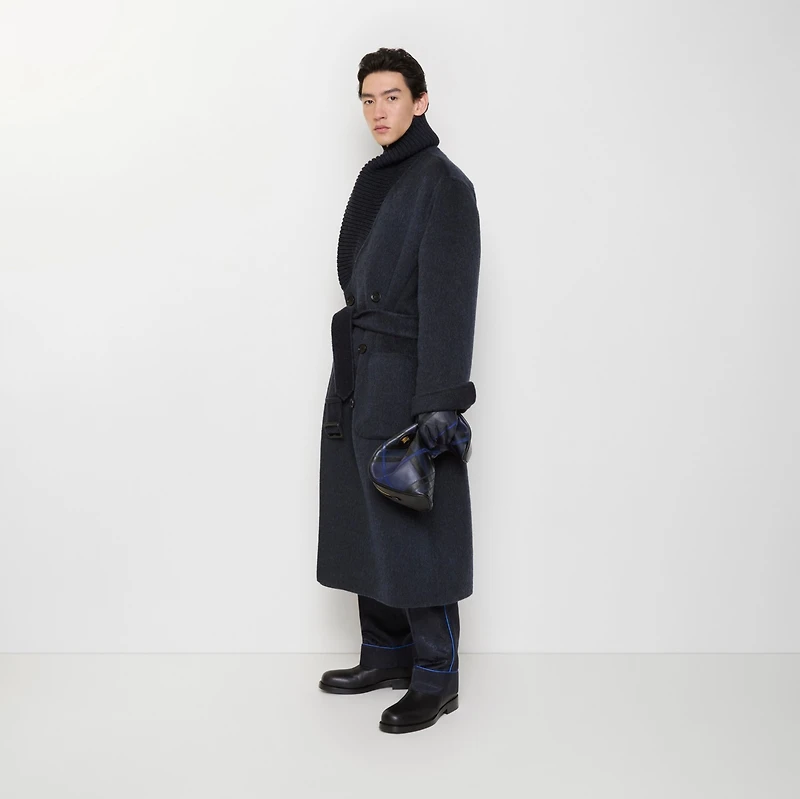 Wool Mohair Blend Coat in Night melange - Men | Burberry® Official
