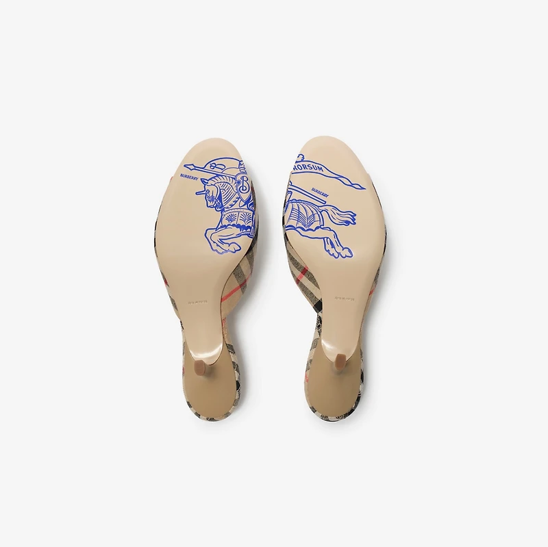 Check Mews Low Sandals​ in Sand beige - Women | Burberry® Official