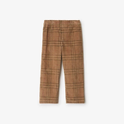 Check Corduroy Trousers in Archive beige | Burberry® Official
