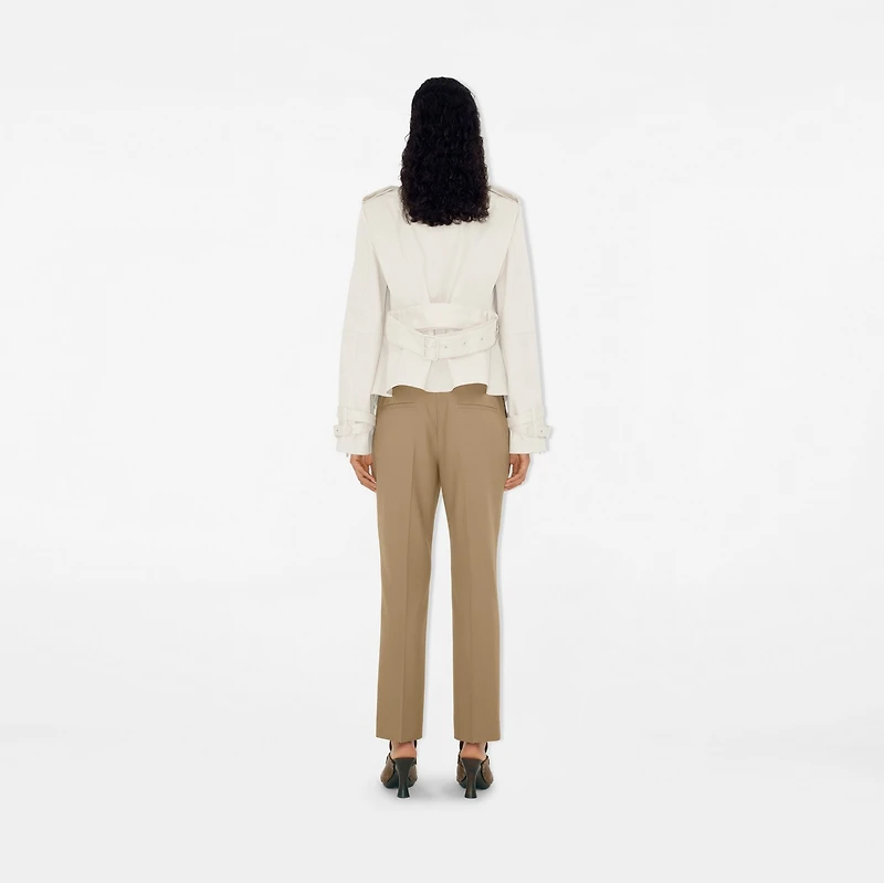 Wool Tailored Trousers in Puddle - Women | Burberry® Official