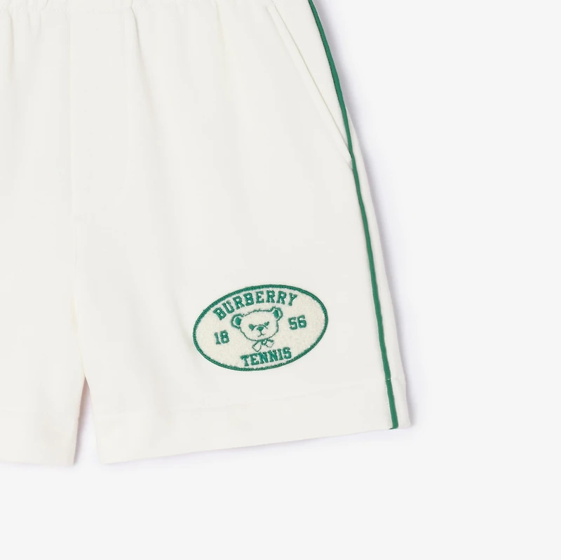 Tennis Bear Cotton Shorts in Chalk white | Burberry® Official
