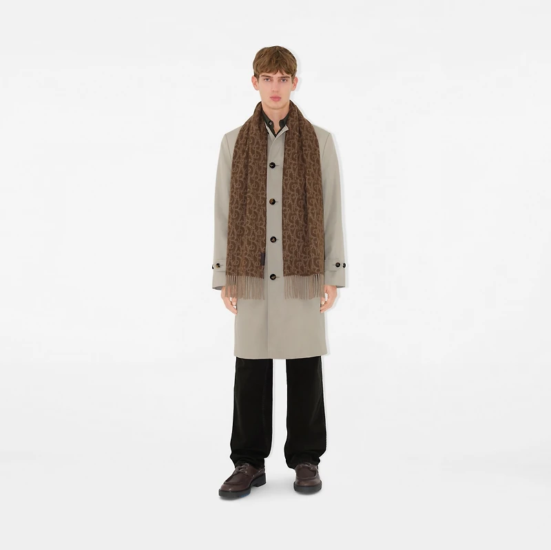B Charm Cashmere Scarf in Twig | Burberry® Official