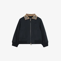 Cotton Hayfield Harrington Jacket in Navy black | Burberry® Official