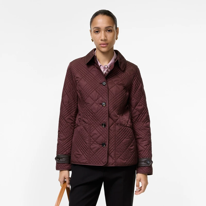 Quilted Nylon Fernleigh Jacket in Vineyard red - Women | Burberry® Official