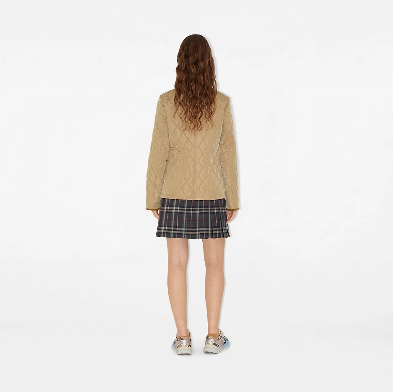 Quilted Nylon Jacket in Flax/sand - Women | Burberry® Official