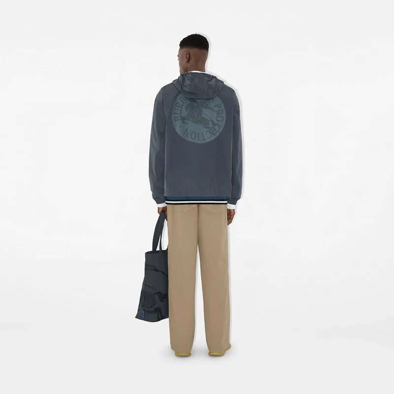 EKD Badge Nylon Hooded Jacket in Magnet - Men | Burberry® Official