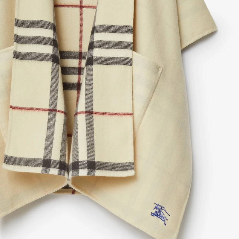 EKD Cashmere Hooded Cape in Stone | Burberry® Official