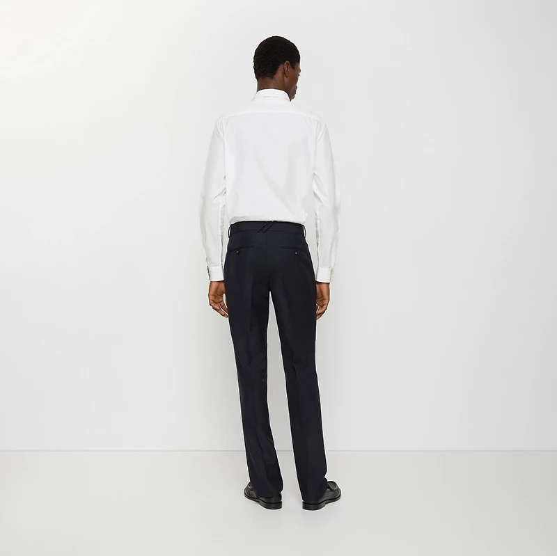 Wool Mohair Tailored Trousers in Navy - Men | Burberry® Official