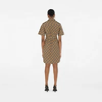 Check Cotton Shirt Dress in Sand - Women | Burberry® Official