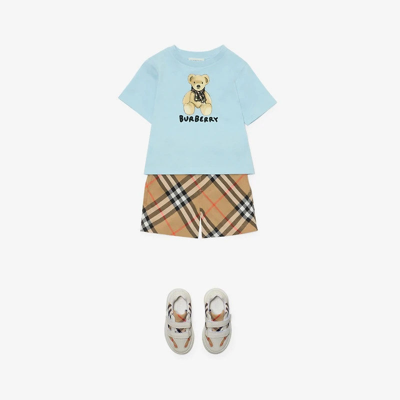 Thomas Bear Cotton T-shirt in Cloud blue | Burberry® Official