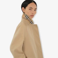 Mid-length Camden Heritage Car Coat in Honey - Women, Cotton Gabardine | Burberry® Official