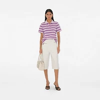 Striped Cotton Polo Shirt in Haze - Women | Burberry® Official
