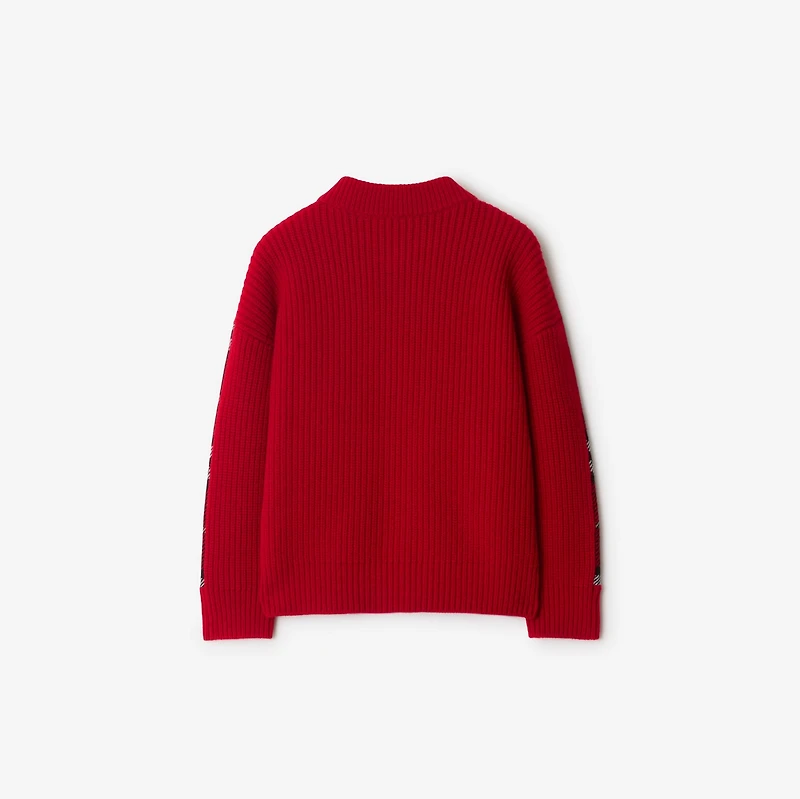 Check Wool Bomber Jacket in Poppy | Burberry® Official