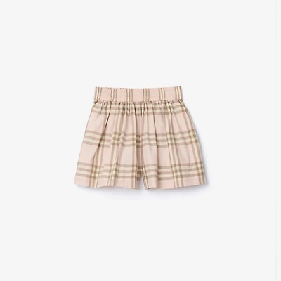 Check Cotton Shorts in Archive pink | Burberry® Official