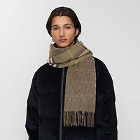 Reversible B Shield Cashmere Scarf in Vole brown | Burberry® Official