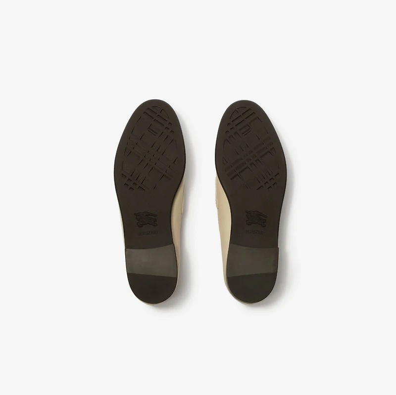 Leather Opal Loafers in Soap beige - Women | Burberry® Official