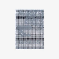 Wide EKD Check Wool Silk Scarf in Bank blue | Burberry® Official