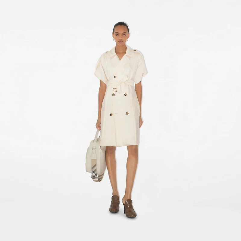 Viscose Trench Dress in Pelican - Women | Burberry® Official