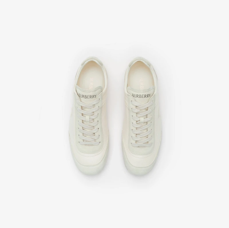 Leather Knight Runner Sneakers in Dove beige - Women | Burberry® Official